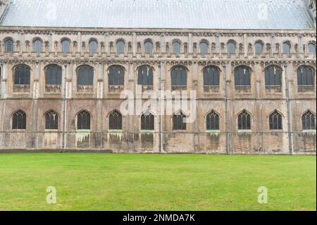 Ely Cathedral im späten Winter, Cambridgeshire. Stockfoto