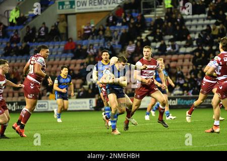 DW Stadium, Wigan, England. 24. Februar 2023 Betfred Super League, Wigan Warriors gegen Wakefield Trinity; Betfred Super League Match zwischen Wigan Warriors und Wakefield Trinity, Guthaben: Mark Percy/Alamy Live News Stockfoto