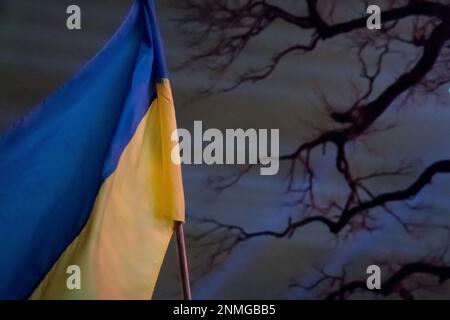 Danzig, Polen. 24. Februar 2023 Protest im ersten Jahrestag der russischen Invasion in der Ukraine © Wojciech Strozyk / Alamy Live News Stockfoto