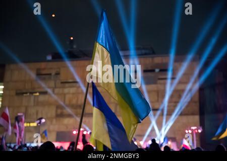 Danzig, Polen. 24. Februar 2023 Protest im ersten Jahrestag der russischen Invasion in der Ukraine © Wojciech Strozyk / Alamy Live News Stockfoto
