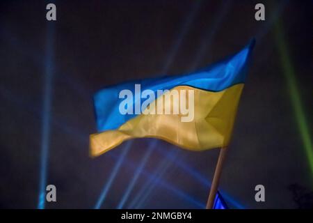 Danzig, Polen. 24. Februar 2023 Protest im ersten Jahrestag der russischen Invasion in der Ukraine © Wojciech Strozyk / Alamy Live News Stockfoto