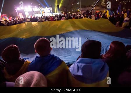 Danzig, Polen. 24. Februar 2023 Protest im ersten Jahrestag der russischen Invasion in der Ukraine © Wojciech Strozyk / Alamy Live News Stockfoto