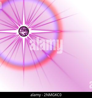 Digital gerenderter Planet Sun isoliert auf weißem Hintergrund Stockfoto