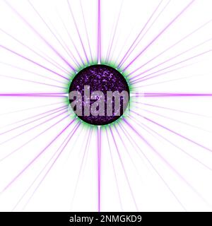 Digital gerenderter Planet Sun isoliert auf weißem Hintergrund Stockfoto