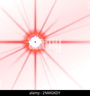 Digital gerenderter Planet Sun isoliert auf weißem Hintergrund Stockfoto