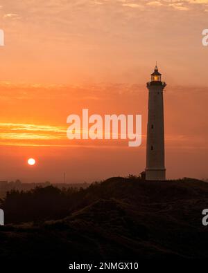 Lyngvig Fyr Lighthouse, West Jutland, Dänemark Stockfoto