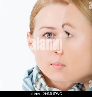 Hochformat mit Seitenprofil Stockfoto