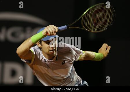 Rio de Janeiro, Brasilien, 24. Februar 2023. Jockey Club Brasileiro, ATP 500 Rio Open, Tag 5; Nicolas Jarry (CHI) spielt gegen Sebastian Baez (ARG). Foto: Daniel Castelo Branco/DiaEsportivo/Alamy Live News Stockfoto