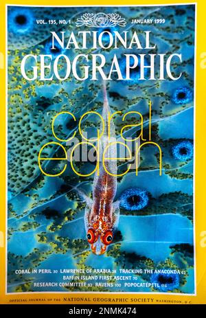 Ausgabe des Magazins National Geographic Januar 1999 Stockfoto