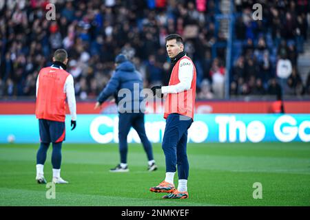 Lionel (Leo) Messi während des öffentlichen Trainings der Fußballmannschaft Paris Saint-Germain (PSG) am 24. Februar 2023 im Parc des Princes Stadion in Paris, Frankreich. Foto: Victor Joly/ABACAPRESS.COM Stockfoto