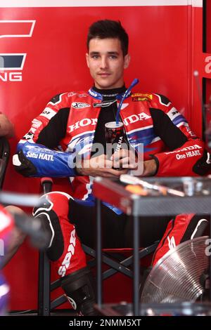 Victoria, Australien. 25. Februar 2023. Iker Lecuona (ESP)Racing für Team HRC in den Boxen vor Training 3 während der 2023 Australian Grand Ridge Round der 2023 MOTUL FIM Superbike World Championship in Phillip Island, Australien, am 25. Februar 2023 - Bildgutschrift: brett keating/Alamy Live News Stockfoto