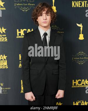 Los Angeles, USA. 24. Februar 2023. Mason Thames wird am Freitag, den 24. Februar 2023, bei den HCA Film Awards 2023 im Beverly Wilshire in Beverly Hills, Kalifornien, verliehen. (Foto: Sthanlee B. Mirador/Sipa USA) Guthaben: SIPA USA/Alamy Live News Stockfoto