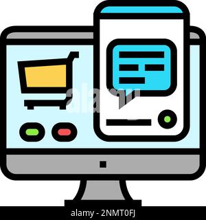 Darstellung der Symbole für den Support von Sales-Chats Stock Vektor