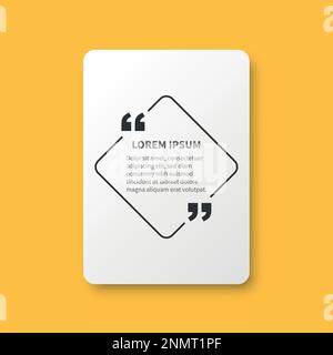 Leeres Vorlagensymbol für Angebotsrahmen im flachen Format. Leere Sprechblasenvektordarstellung auf isoliertem Hintergrund. Textfeld signiert Geschäftskonzept. Stock Vektor