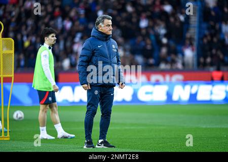 Christophe Galtier Cheftrainer während des öffentlichen Trainings der Fußballmannschaft Paris Saint-Germain (PSG) am 24. Februar 2023 im Parc des Princes Stadion in Paris, Frankreich. Foto: Victor Joly/ABACAPRESS.COM Stockfoto