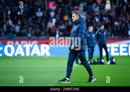 Christophe Galtier Cheftrainer während des öffentlichen Trainings der Fußballmannschaft Paris Saint-Germain (PSG) am 24. Februar 2023 im Parc des Princes Stadion in Paris, Frankreich. Foto: Victor Joly/ABACAPRESS.COM Stockfoto