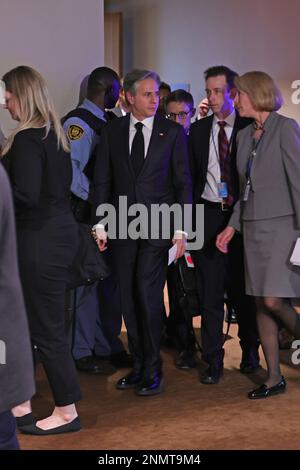 Vereinte Nationen, New York, USA, 24. Februar 2023 - der Sicherheitsrat tritt heute bei den UN-Headcortern in New York zur Wahrung des Friedens und der Sicherheit der Ukraine zusammen. Foto: Antony J. Blinks, Außenminister der Vereinigten Staaten von Amerika Foto: Luiz Rampelotto/EuropaNewswire Stockfoto