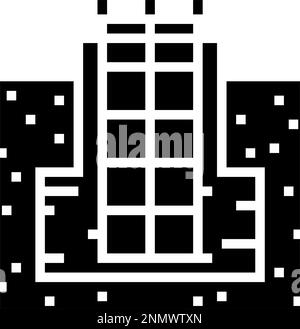 vektordarstellung der glyphensymbole der foundation Building Structure Stock Vektor