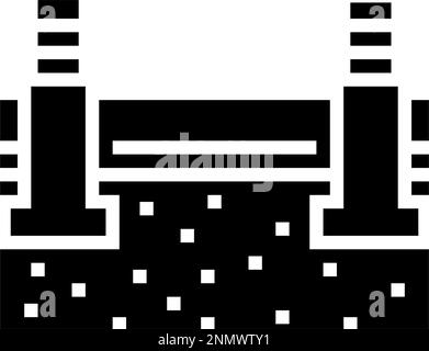 Vektordarstellung des Sockelstrahls, der das Haus mit dem Glyphe-Symbol erstellt Stock Vektor