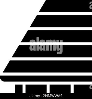 Vektordarstellung des Glyphe-Symbols der Dachstruktur Stock Vektor
