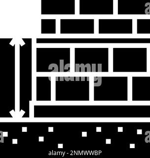 Sockelebene Gebäude Haus Glyphe Symbol Vektordarstellung Stock Vektor