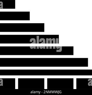 Vektordarstellung des Glyphensymbols für die Gebäudestruktur der Treppe Stock Vektor