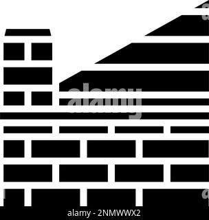 Attika Gebäude Haus Glyphe Symbol Vektordarstellung Stock Vektor