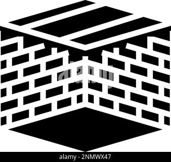 Vektordarstellung des Glyphe-Symbols im Deckengebäude Stock Vektor
