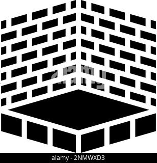 Vektordarstellung der Glyphe des Gebäudes im Stockwerk Stock Vektor