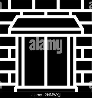 Brüstungswand Gebäude Glyphe Symbol Vektordarstellung Stock Vektor