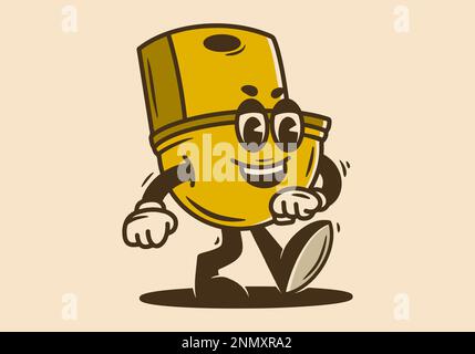 Maskottchen-Charakterdesign einer wandelnden Toilette Stock Vektor