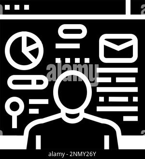 Content review E-Mail Marketing Glyphe Symbol Vektor Illustration Stock Vektor