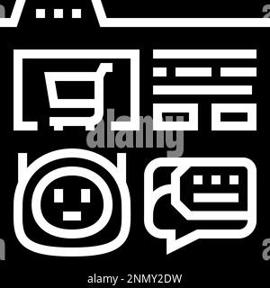 Vektordarstellung des bot-Glyphensymbols für Kundenchat Stock Vektor