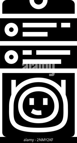 Vektordarstellung des Symbols für mobile Chats mit bot-Glyphen Stock Vektor