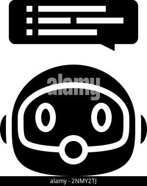 Vektordarstellung des bot-Glyphensymbols für sprach-Chat Stock Vektor