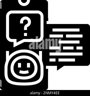 Vektordarstellung des bot-Glyphensymbols für Support-Chat Stock Vektor