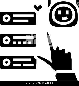 Vektordarstellung des bot-Glyphensymbols für Assistenten-Chats Stock Vektor