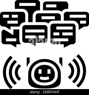 Vektordarstellung des bot-Glyphensymbols für Konversation Chat Stock Vektor