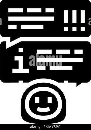Vektordarstellung des bot-Glyphensymbols für Hilfechats Stock Vektor
