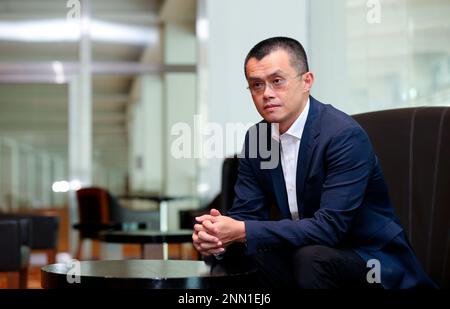 Binance founder and chief executive Zhao Changpeng, photographed on 12 July 2021 (Singapore Press via AP Images)