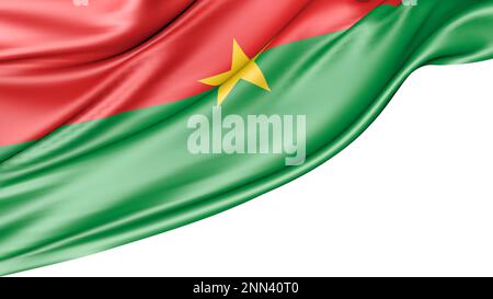 Burkina faso Flag isoliert auf weißem Hintergrund, 3D Illustration Stockfoto