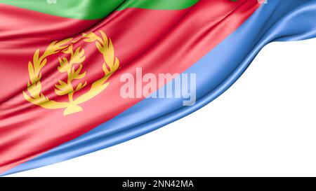 Eritrea Flag Isolated on White Background, 3D Illustration Stockfoto
