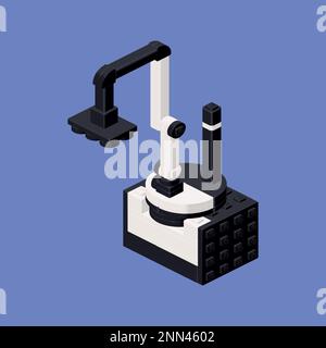 Industrielle Roboterlader in isometrischer Ausführung für die Arbeit in einer Fabrik oder einem Lager. Vektor-Clipart Stock Vektor