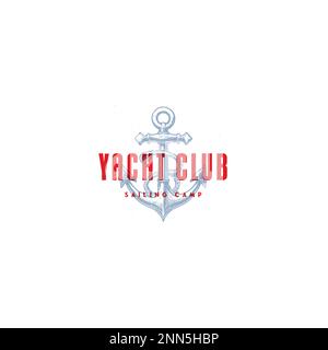 Ein Monogramm. Anker-Logo. Logo für Yachtclub, maritimes Emblem. Überkreuzter Buchstabe A und Anker in Seilkreisen. Stock Vektor