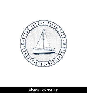 Ein Monogramm. Anker-Logo. Logo für Yachtclub, maritimes Emblem. Überkreuzter Buchstabe A und Anker in Seilkreisen. Stock Vektor