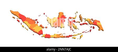 Politische Karte Indonesiens der Verwaltungsabteilungen - Provinzen und Sonderregionen. Zuordnung mit Beschriftungen. Stock Vektor