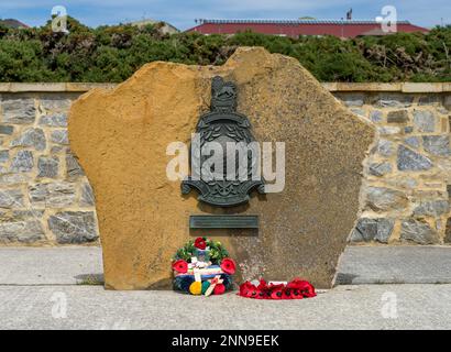 Port Stanley, Falklandinseln - 31. Januar 2023: Denkmal für Marines, die Falkland seit 1765 dienten Stockfoto