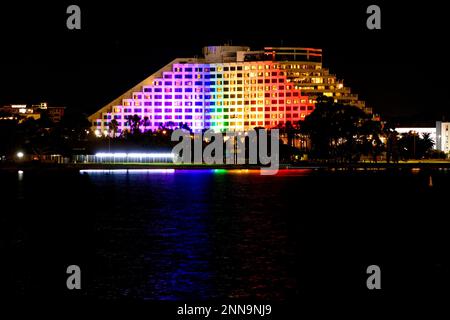 Crown Resort Casino Complex at Night, Burswood, Perth, Westaustralien Stockfoto