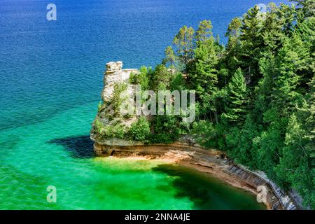 Miners Castle und Lake Superior, Pictured Rocks National Lakeshore, Michigan Stockfoto