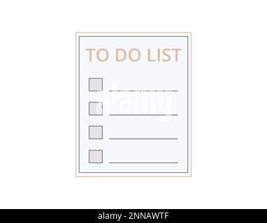 Abbildung der Aufgabenliste mit flachem Design. Das Konzept der Journalisierung und Planung. Stock Vektor